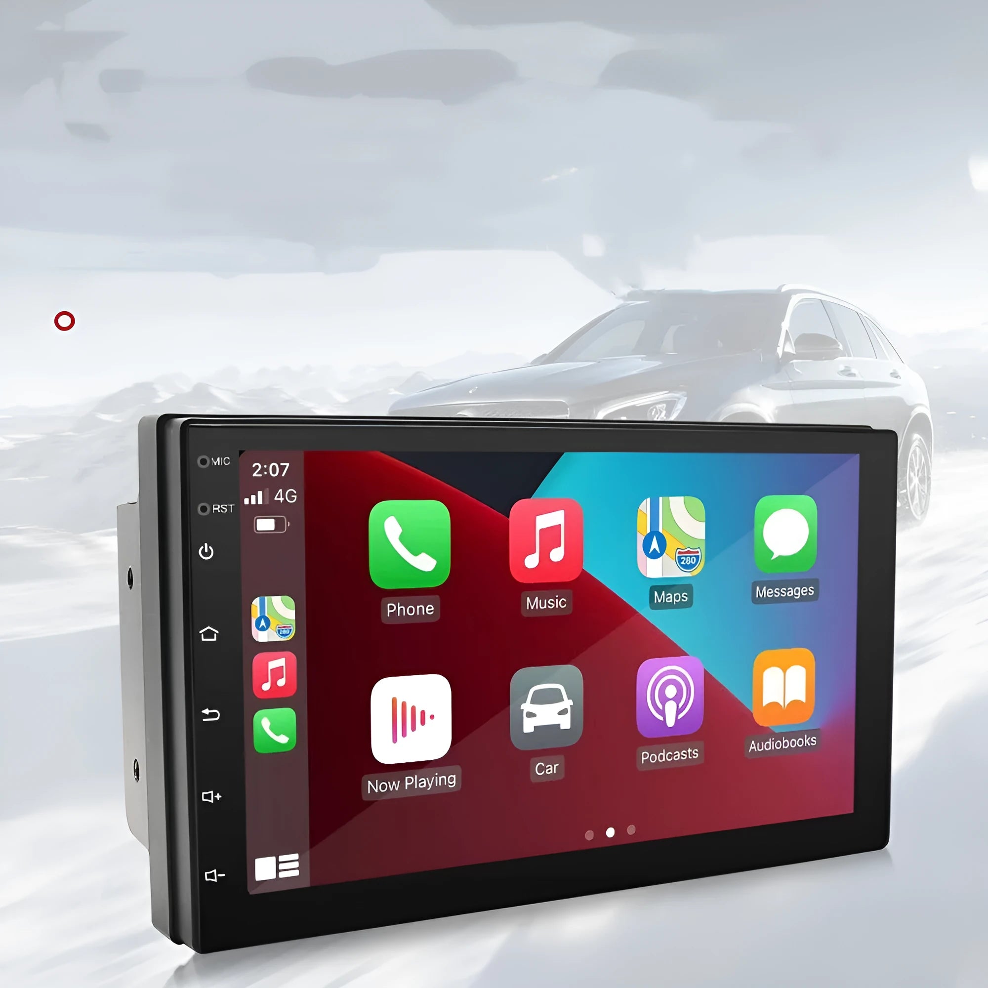 Black universal 7-inch CarPlay MP5 GPS navigation stereo for 12V manual transmission vehicles