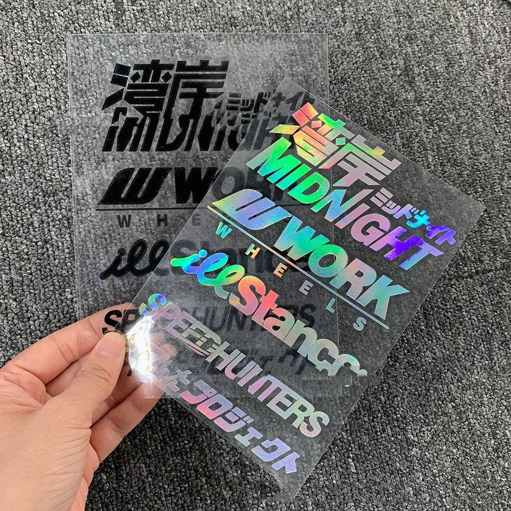 16cm by 11cm reflective motorcycle bumper sticker in seven colour options including reflective silver and fluorescent green