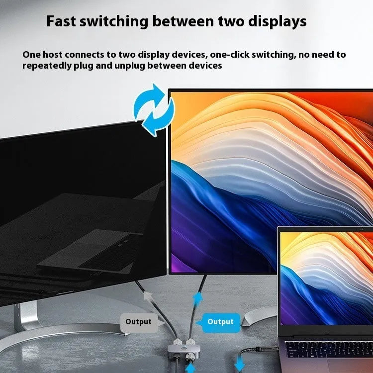 Grey Alloy Cable Separator HD Computer Audio Video Two-Way Conversion for television line connection