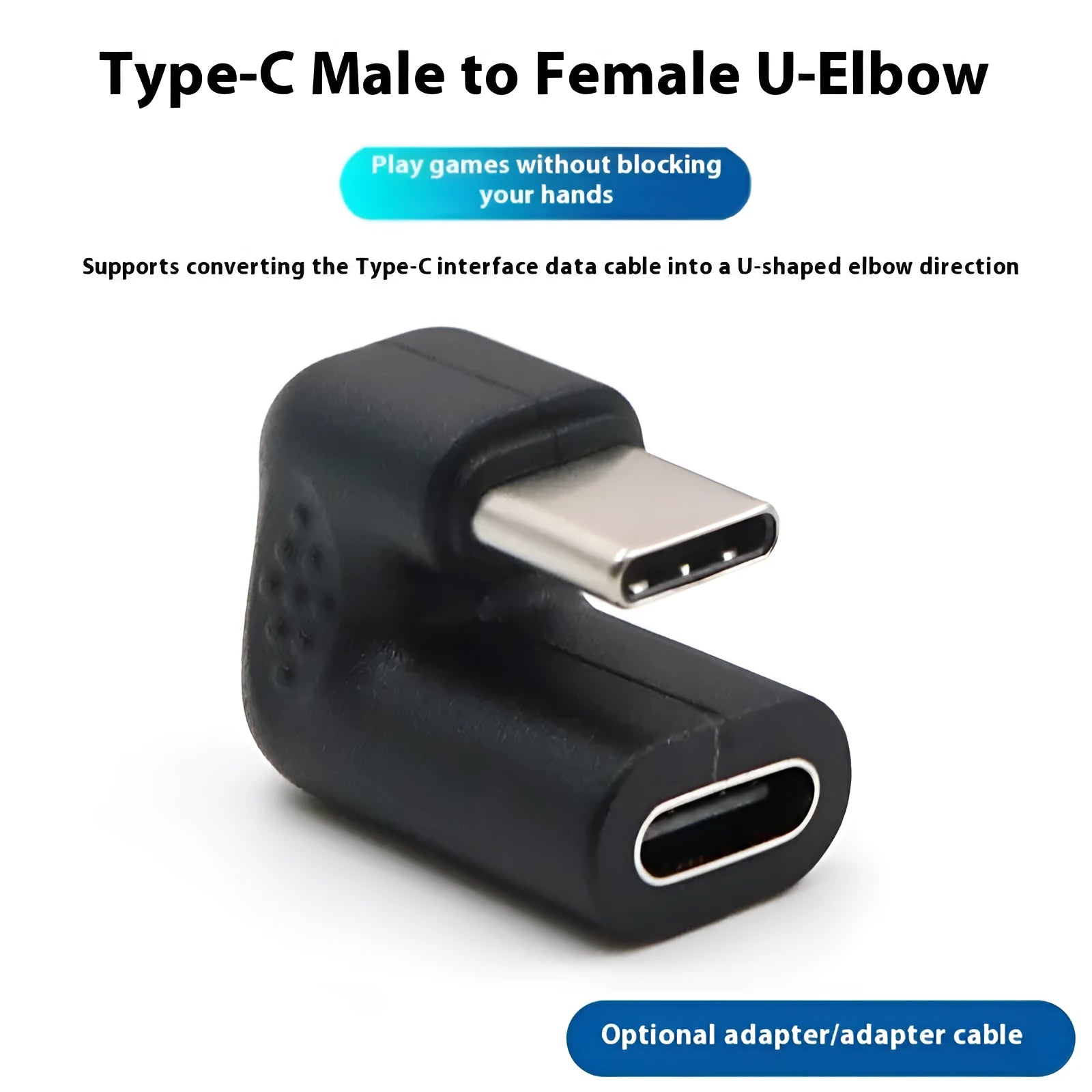 Plastic U-bend male to female adapter extension cable with a set of four adapters.