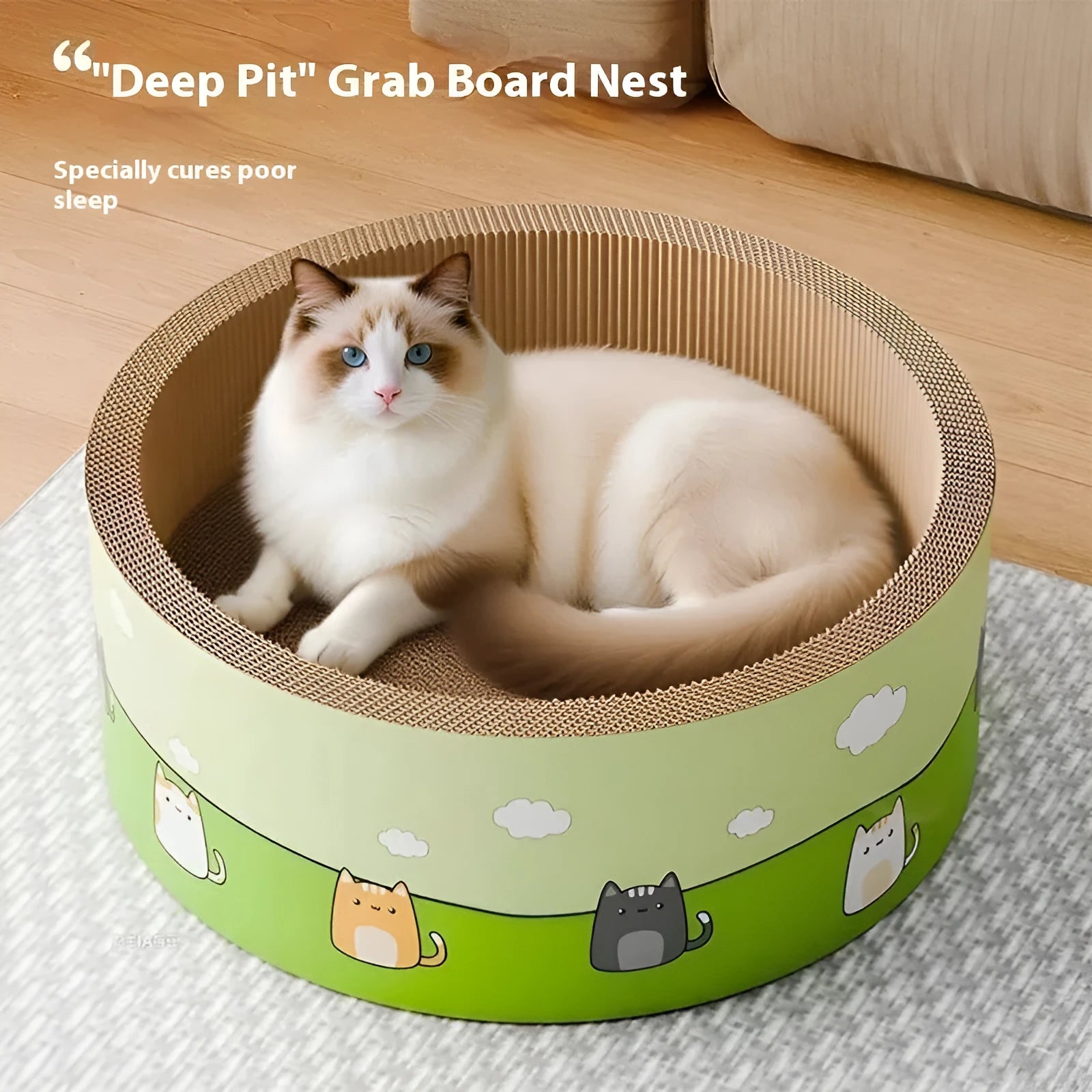 HK round deep pit cat scratch board in 45-50cm size with corrugated paper construction
