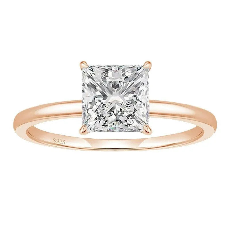 925 silver geometric round ring with zirconia accents in silver finish