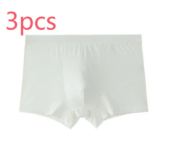 Pack of three men's black modal boxer briefs with U convex design on a white background.