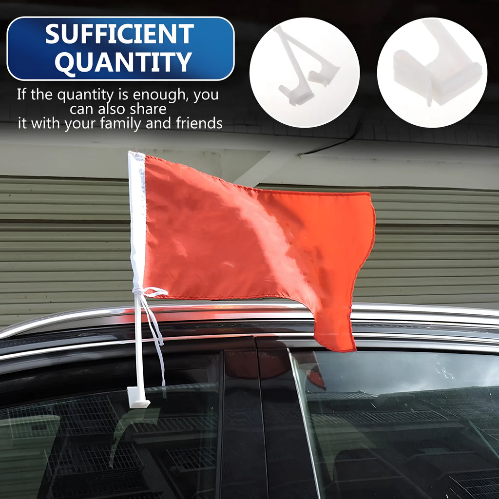 Pack of 10 white PP plastic car window flag pole holder mounts