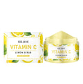 Lemon Exfoliating Scrub 100g container with walnut shell powder and vitamin C facial cream