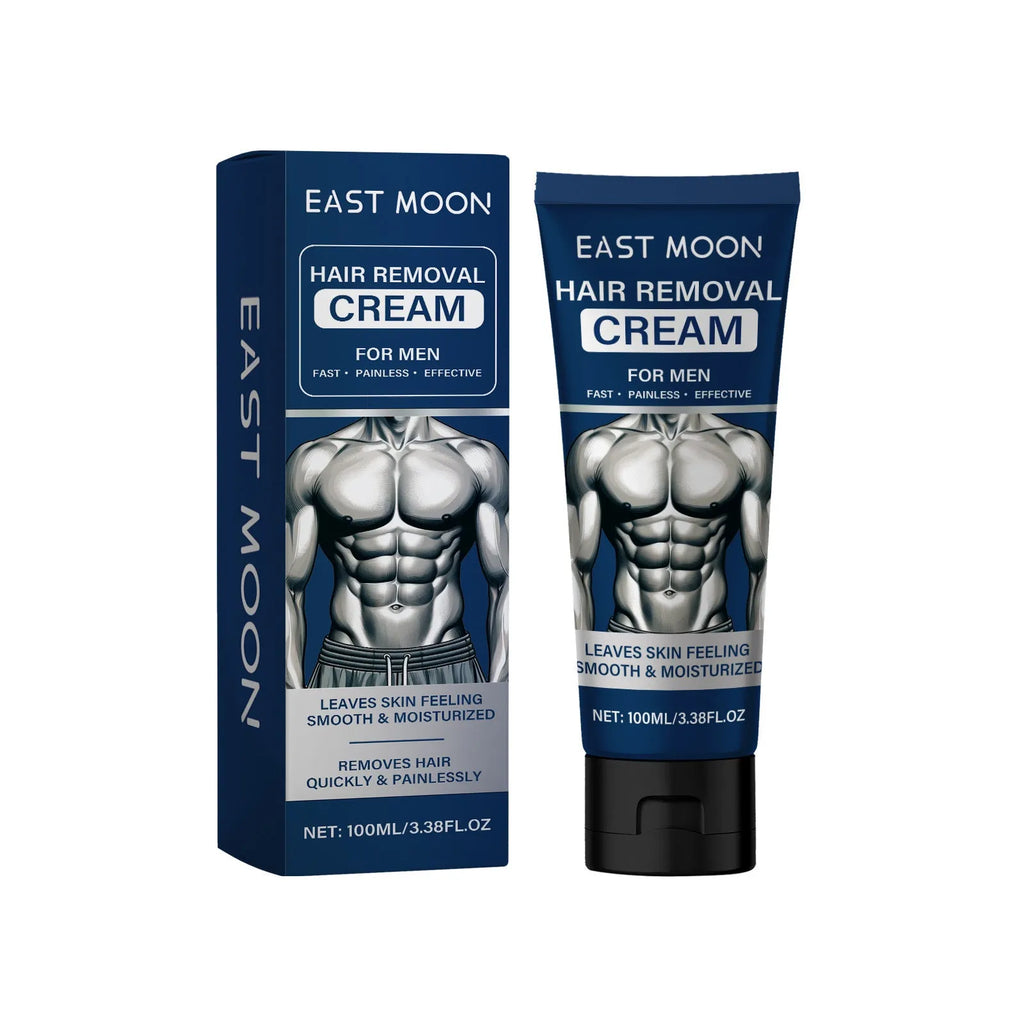 Men's depilatory cream tube for beard, armpit, hand and leg hair removal - 100ml mild formula