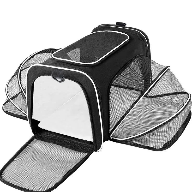 Cat carrier bag in 600D cation material available in small and large sizes with colour options