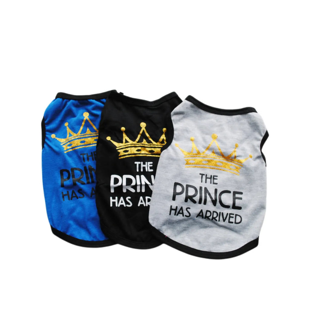 Cotton puppy vest for dogs in a casual style, shown in one of six available colours including blue and pink options.