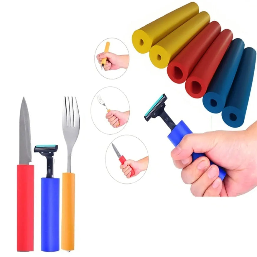 Rubber auxiliary grip hoses for utensil handles in 6-pack with 10mm and 18mm inner diameters