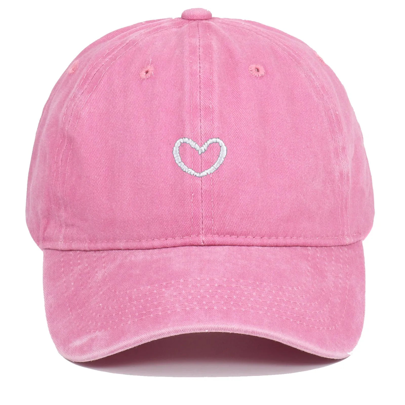 Adjustable retro-style cotton baseball cap with embroidered detailing, shown in a selection of colours.