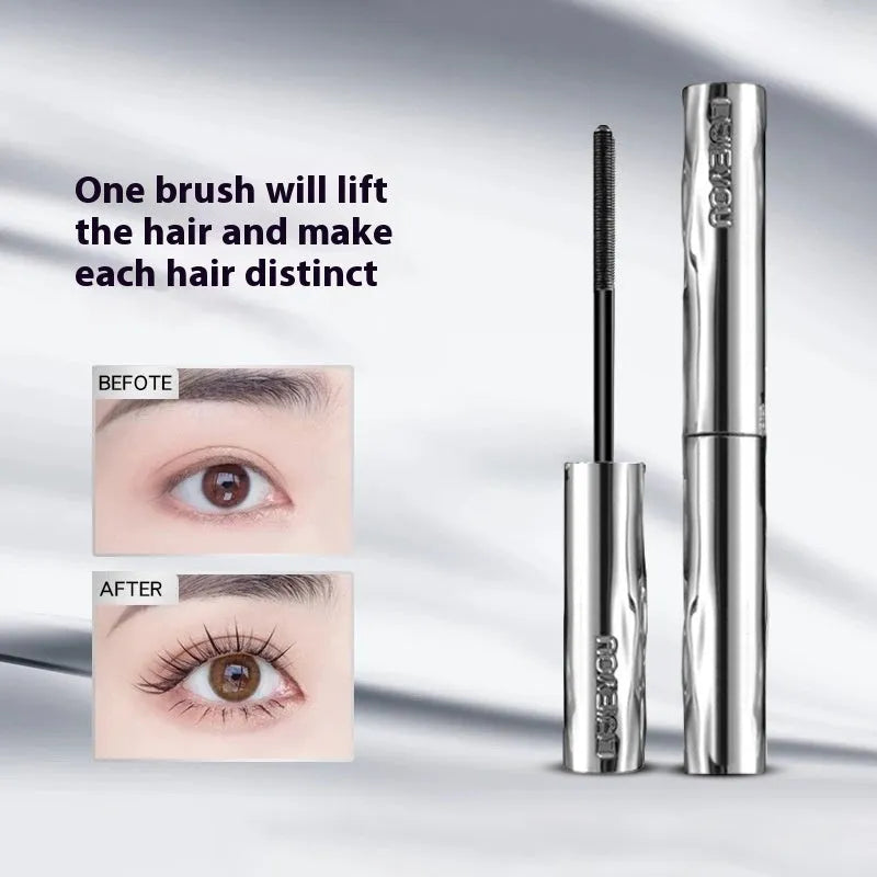 Steel tube waterproof mascara for long thick eyelashes in black and brown colour options