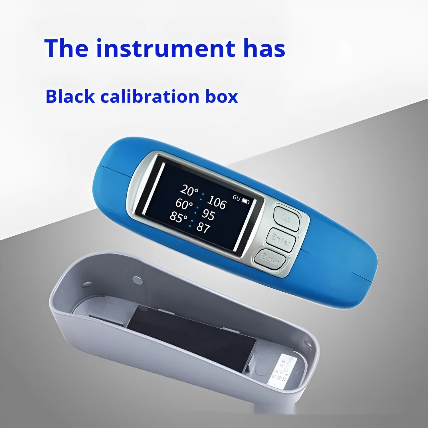 Portable digital glossiness tester for measuring surface shine on paint, plastic, and furniture