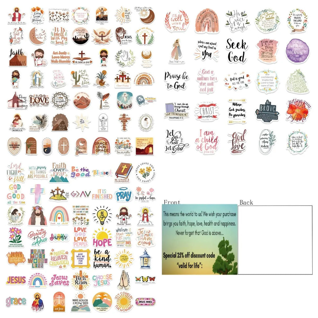 Set of 50 colourful printed graffiti stickers for decoration and personalisation