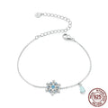 S925 sterling silver ice flower bracelet for women with snowflake design and electroplated finish in SCB263 colour