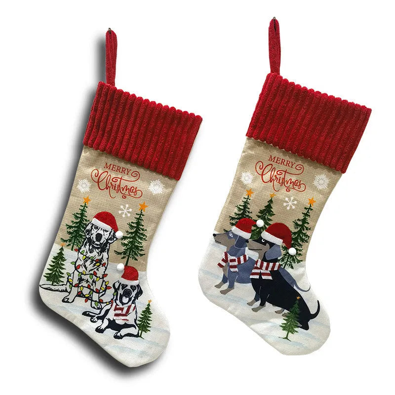 Cloth Christmas tree pendant measuring 46cm by 28cm in Pastoral and American styles