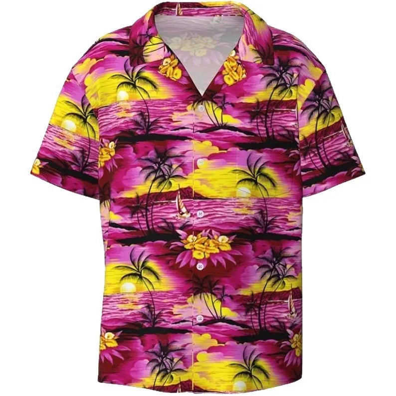 Men's short sleeve camouflage slim fit shirt in polyester fibre, front view, available in multiple colours