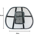 Black lumbar support pillow with steel wire frame for car and office chairs