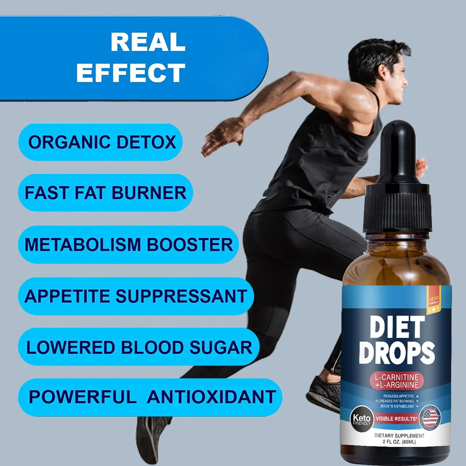 60ml bottle of ketone drops nutritional supplement requiring refrigeration storage