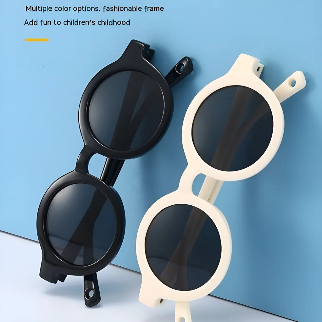 Children's round frame silicone sunglasses with polarised lenses for 0-3 year olds