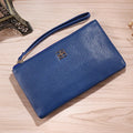 Long 55cm European American style PU leather phone wallet handbag with zipper closure in multiple colour options