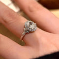 Silver colour geometric ring with adjustable opening and diamond detailing