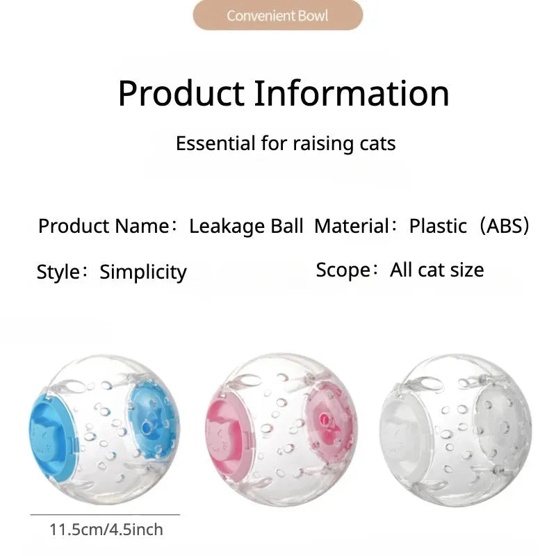 11.5cm blue ABS slow feeding ball for dogs and cats on a light background