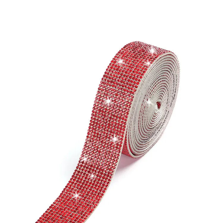 Self-adhesive water drill strip for clothing and shoe decoration in white and AB colour options