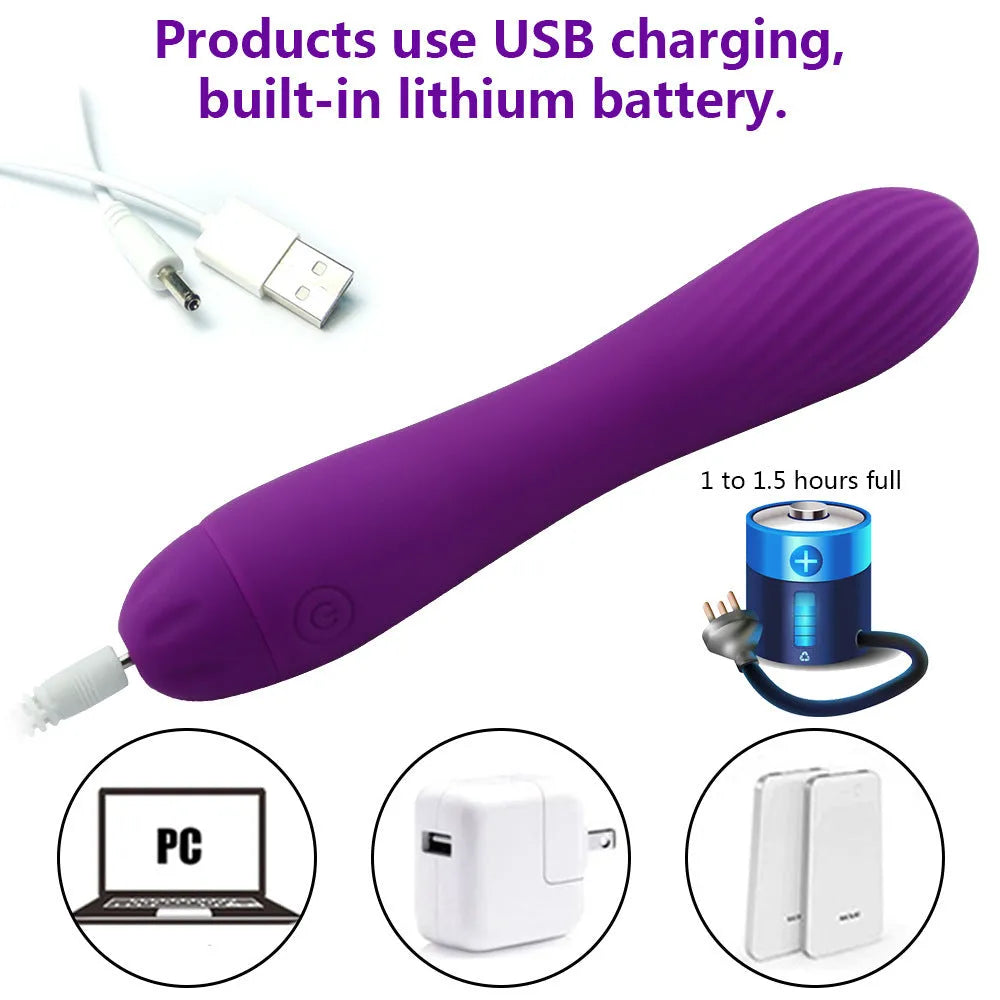 Rechargeable pink silicone toy for women in pink boxed packaging with USB charging