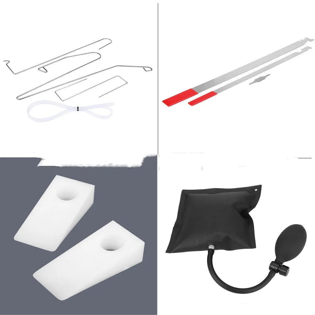 9-piece automotive maintenance tools set with air pump wedge measuring 170×150×13mm