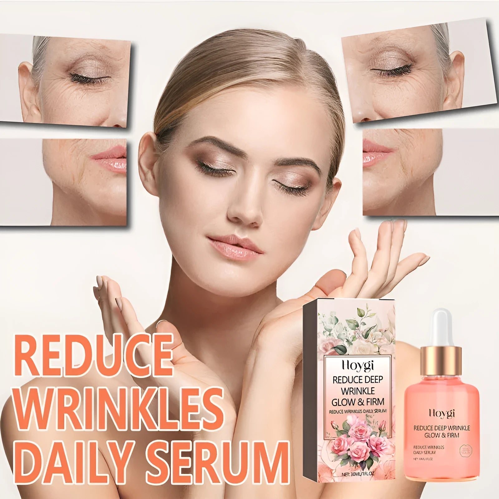 30ml rose essential oil in glass bottle for wrinkle smoothing and skin brightening