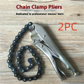 Chain-type pliers with extended multifunction, 50 cm length, high carbon steel clamp head, and adjustable chain for pipe gripping