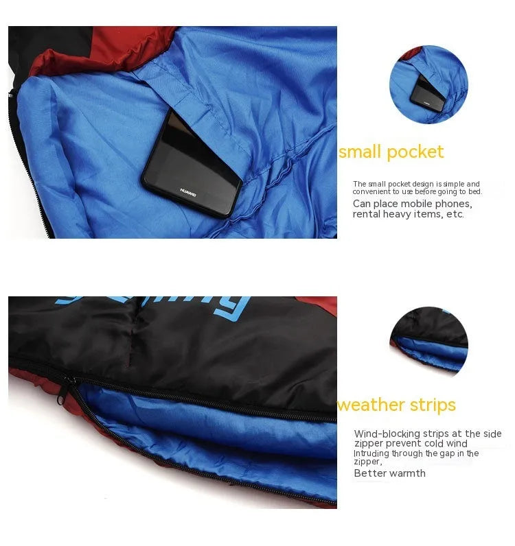Mummy-style camping sleeping bag in Army Green with compression storage bag