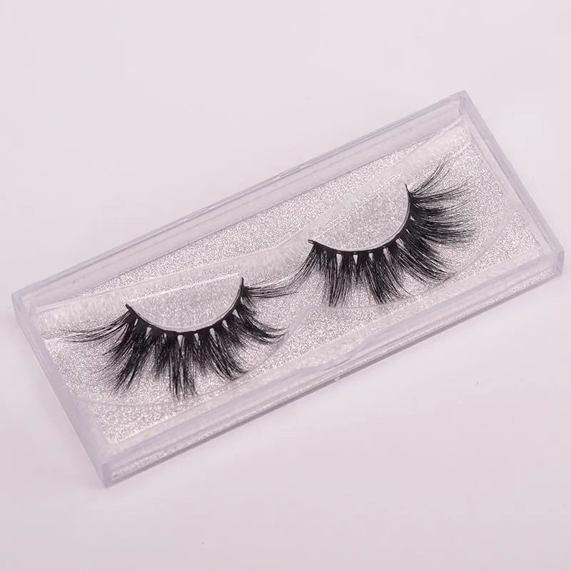 Handmade 5D mink false eyelashes set with storage cap and double-headed application brush
