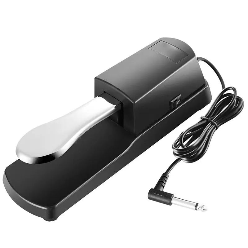 Universal electronic keyboard sustain pedal with ABS plastic construction and standard jack connector