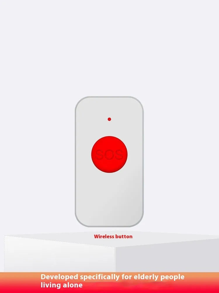 White elderly emergency alert device with buzzer unit and three wireless emergency buttons
