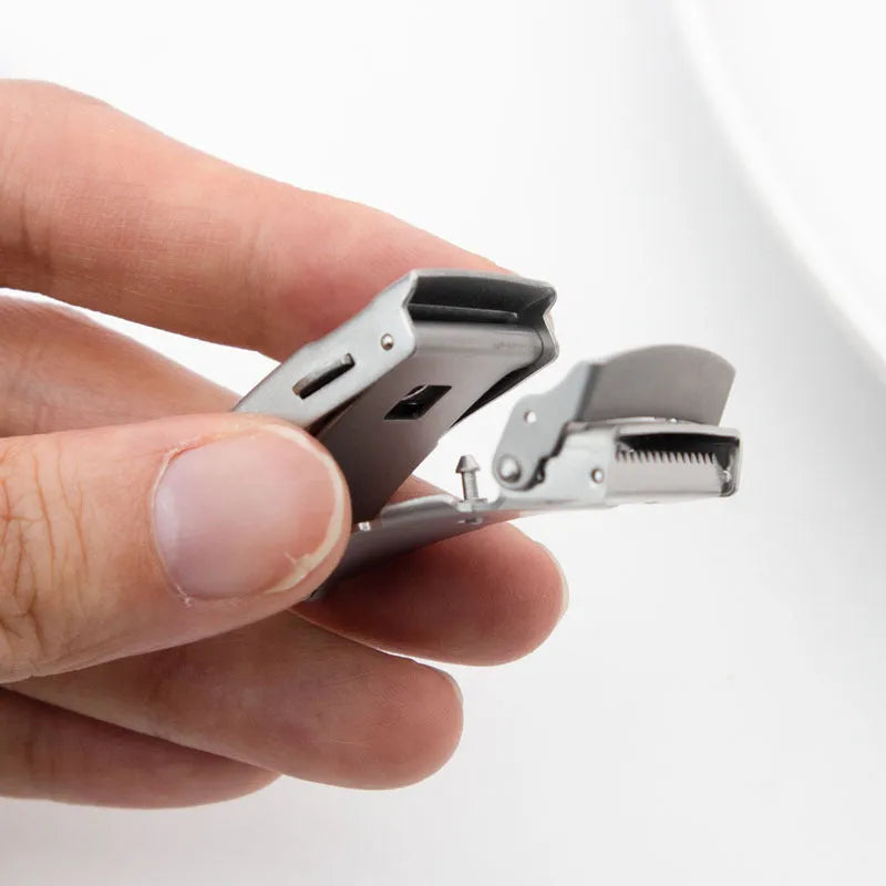 Silver stainless steel double click insurance buckle 18mm matte surface quadrilateral shape