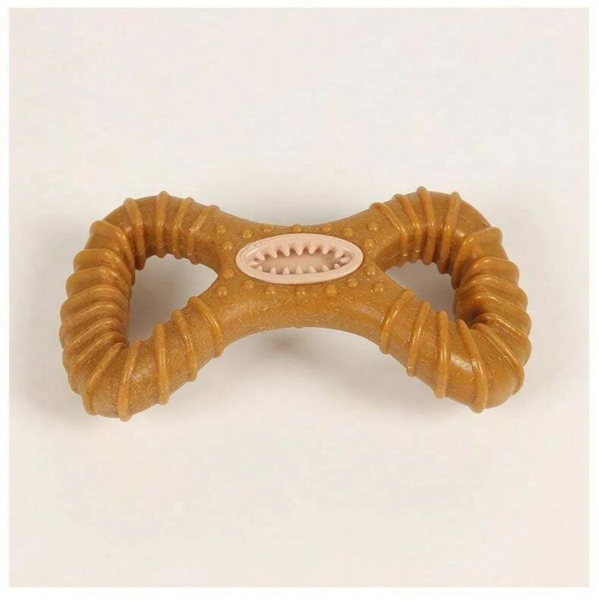 Durable rubber dog chew toy bone for teeth cleaning in 8-shape and Y-shape designs
