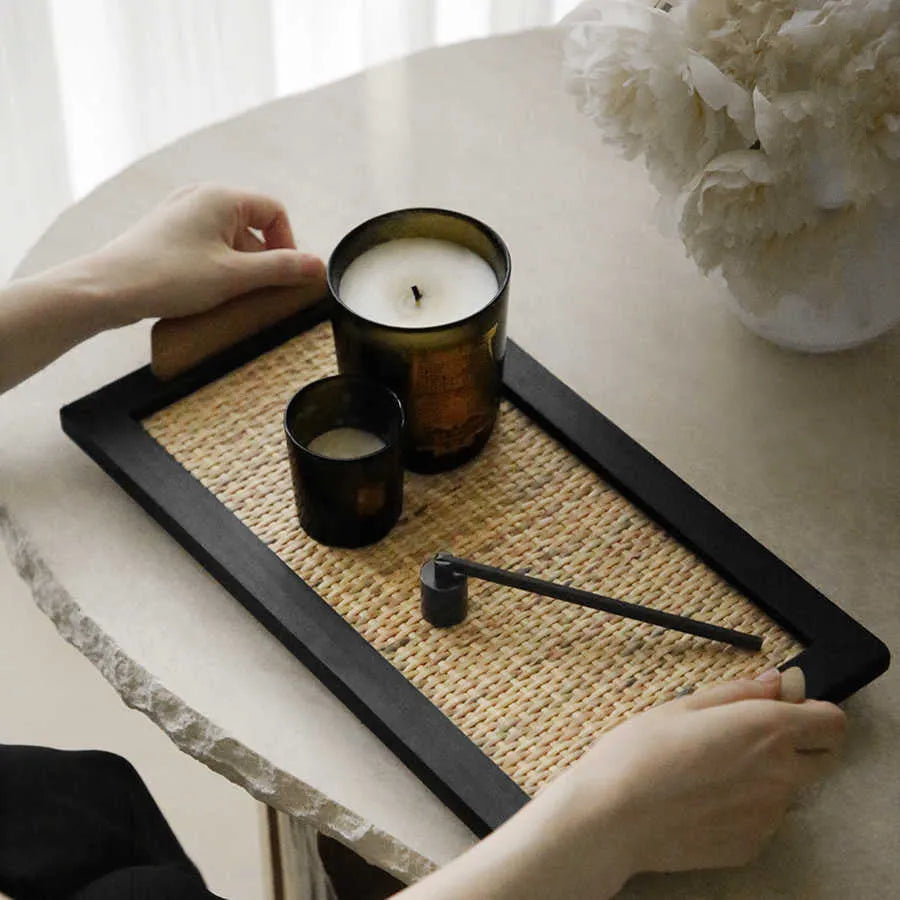 Pine wood compartment dining tray in large and small size options for organised serving