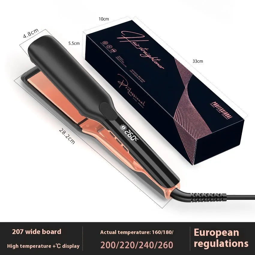 Hair straightener with temperature display and anion technology for hair styling