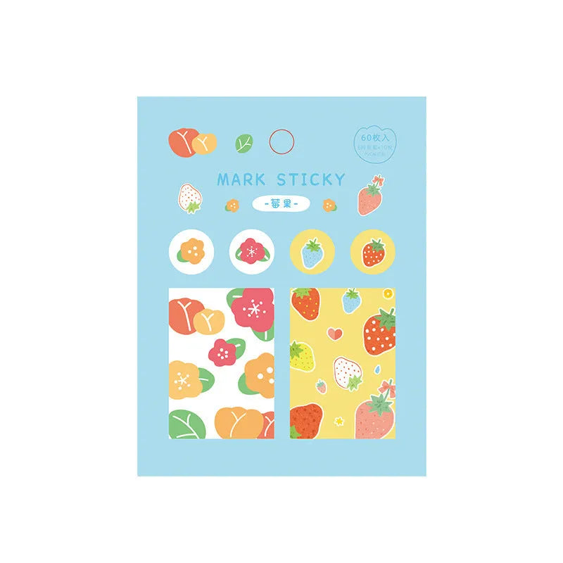 Sweet Notes PVC index stickers in twelve colours displayed on a white background