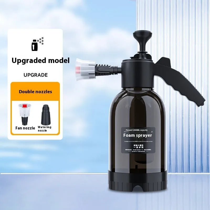 Black 2L foam watering can sprayer with switch lock and aluminium oxide tie rod