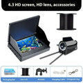 Fish finder underwater camera with 4.3-inch screen, showing wide-angle underwater view with night vision lights illuminated.