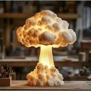 Atomic bomb explosion mushroom cloud shaped modern art table lamp with USB cable