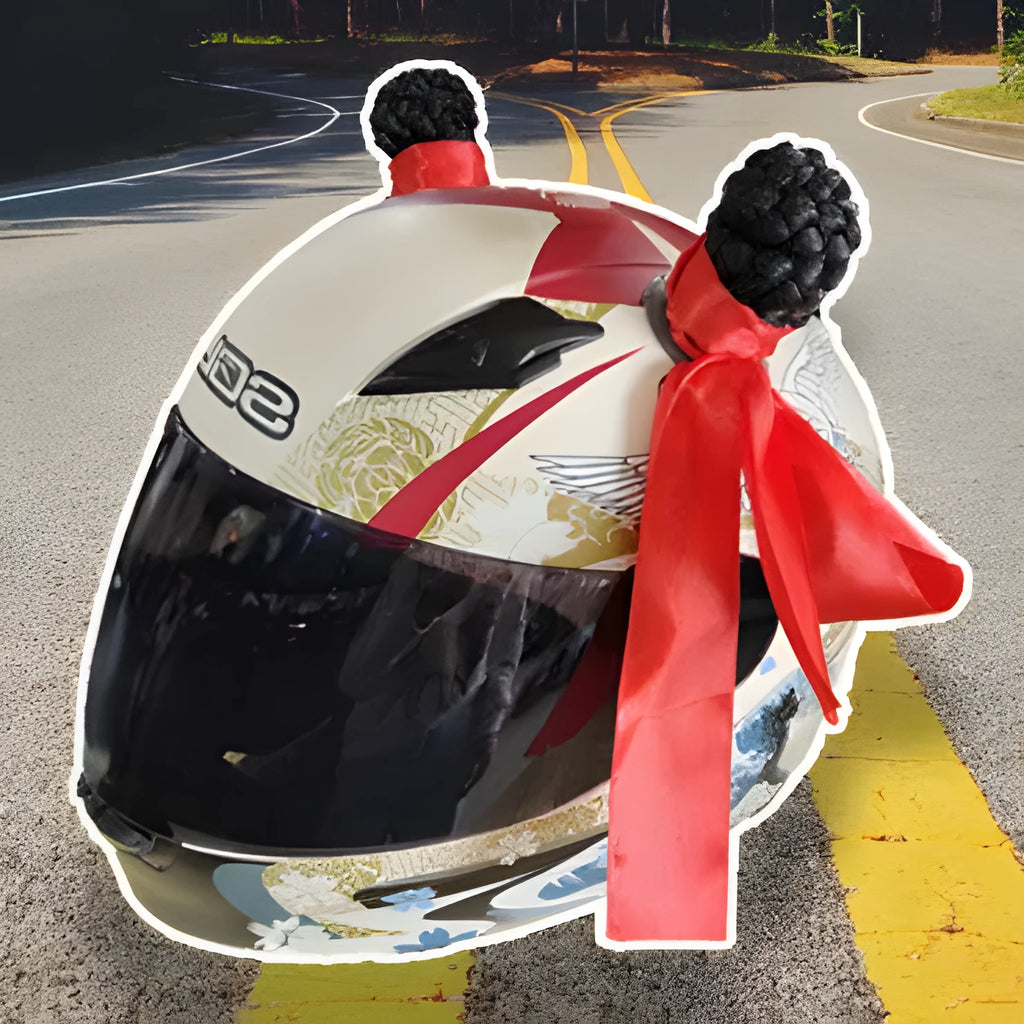 Motorcycle helmet decorative balls with adhesive for adult full helmets in multiple colours