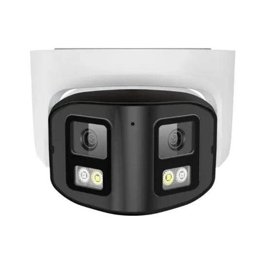 4MP dual-lens panoramic belt security camera with IP66 waterproof rating for indoor outdoor surveillance