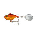 20g metal sea fishing iron plate lure with rotating sequins in gold colour.