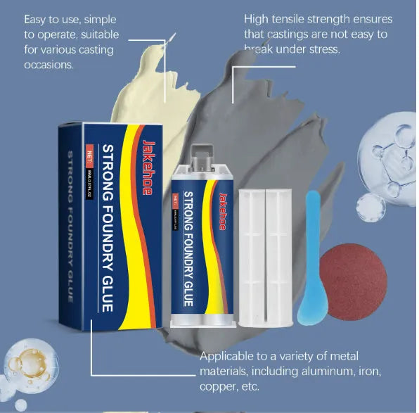 85ml metal casting glue waterproof sealant kit with push rod, scraper, and sandpaper for stainless steel copper aluminium repair