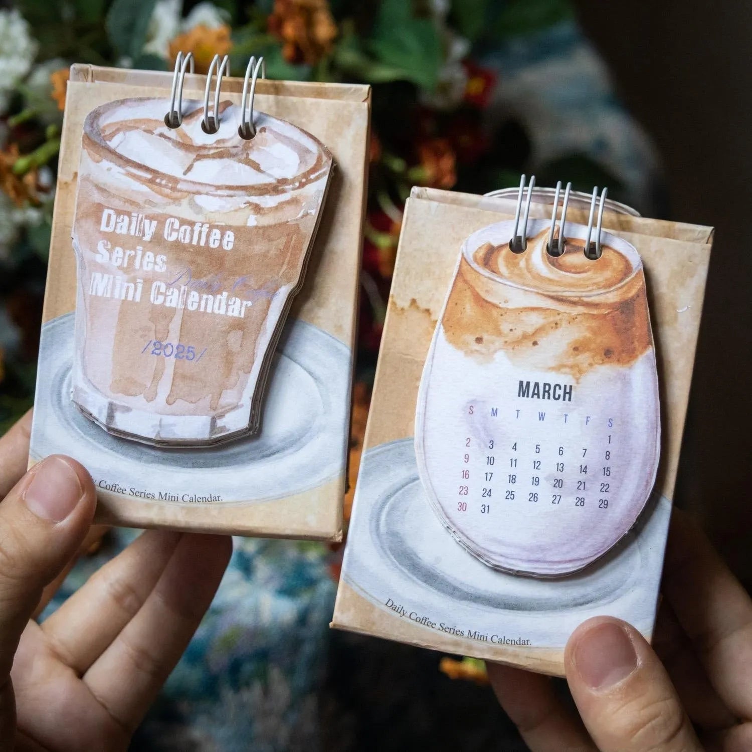 A5 size 2025 mini desk calendar open to a page showing a date and motivational quote.