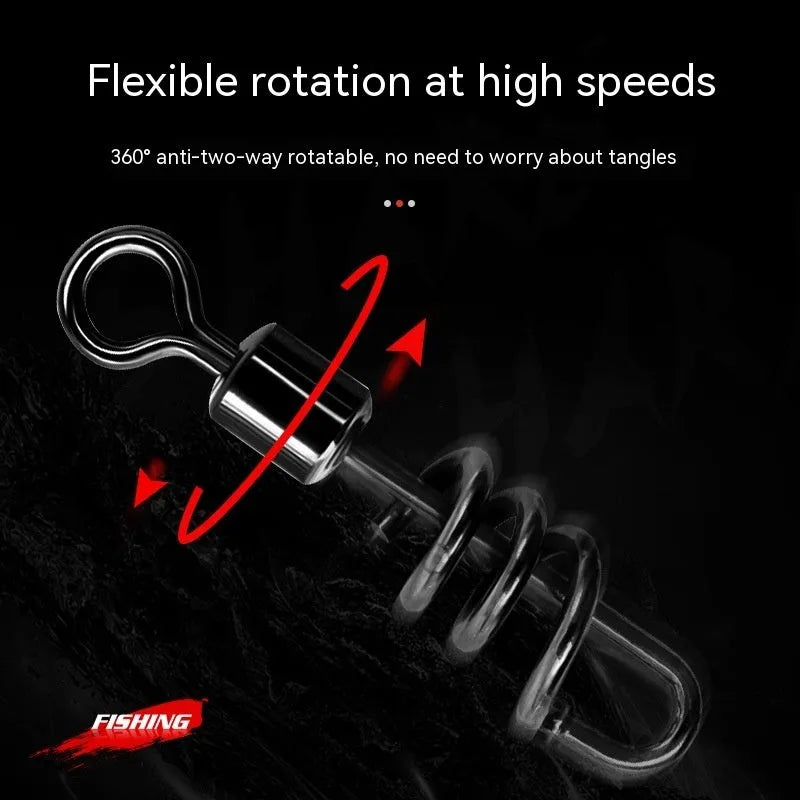 Stainless steel 8-shaped fishing swivel connector in seven sizes from 10# to 3/0