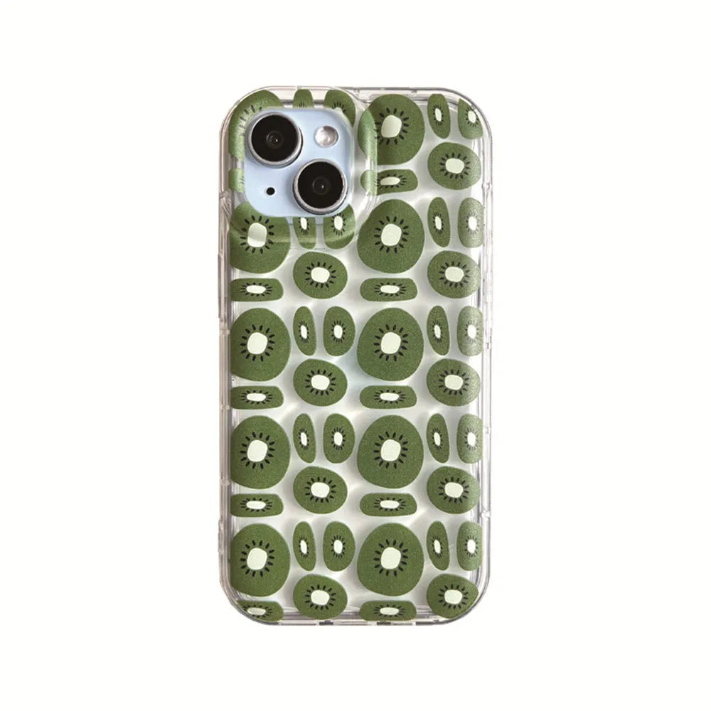 Transparent sliced kiwi fruit TPU phone case for iPhone, all-inclusive style